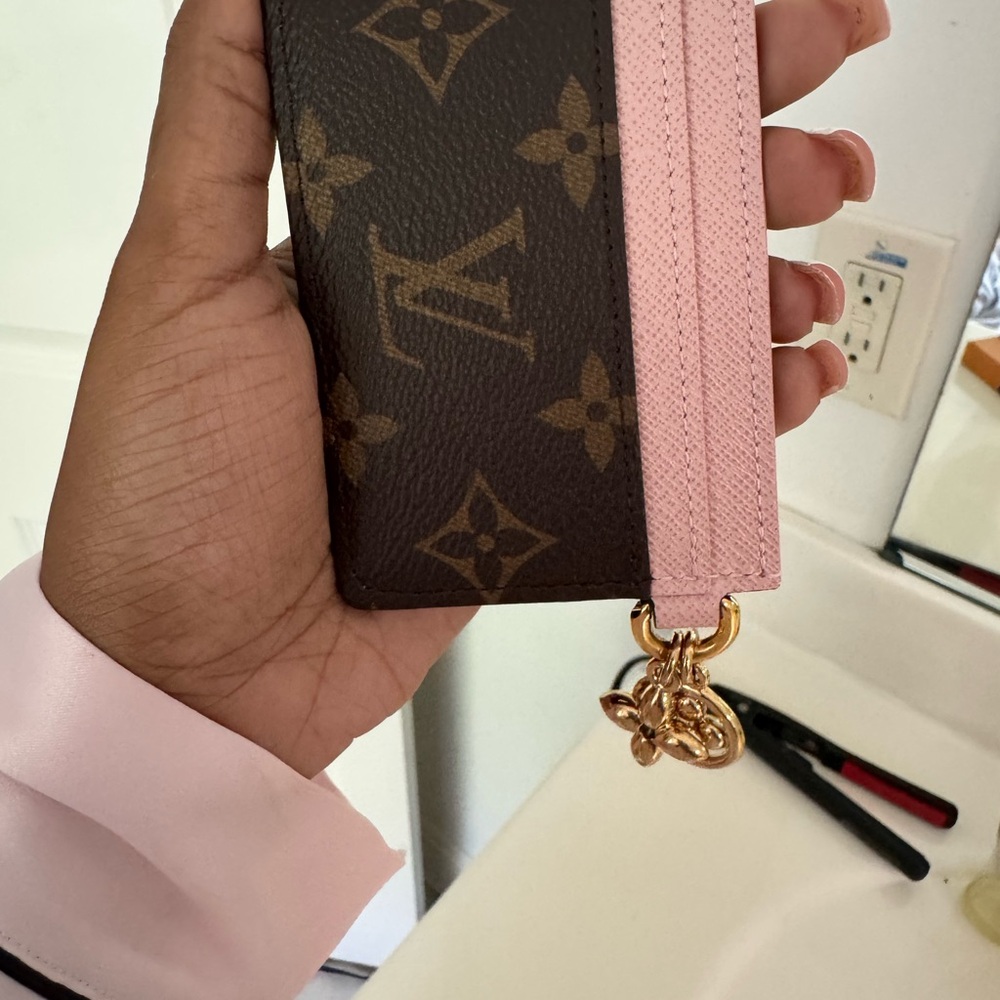 Louis Vuitton Monogram Brown and Pink Card Holder